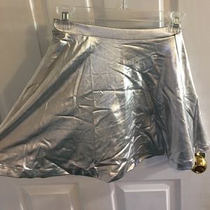 Silver metallic skirt forever 21